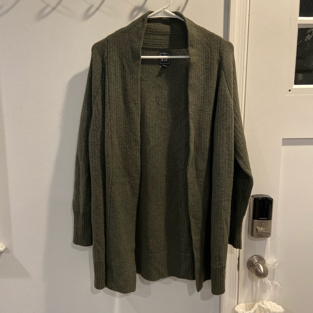 Green cardigan sweater. Size large from the Gap